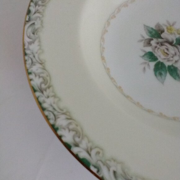 Vintage Noritake Serving Bowl Deep Well - Green/Cream 1940s Made in Japan - Picture 8 of 9